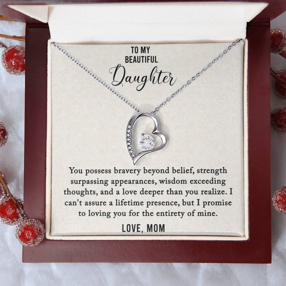 To My Beautiful Daughter - Loving You - Forever Love Necklace