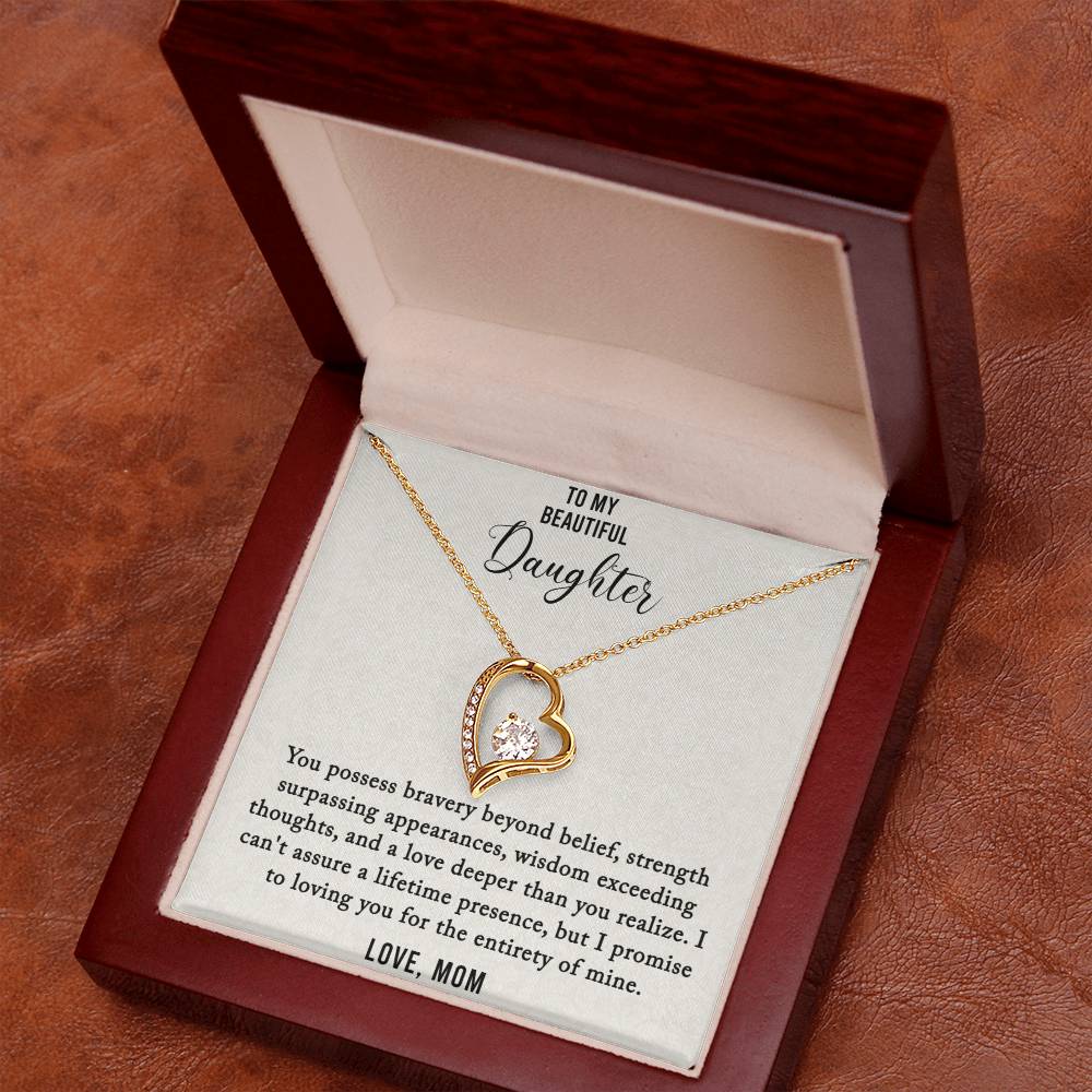 To My Beautiful Daughter - Loving You - Forever Love Necklace