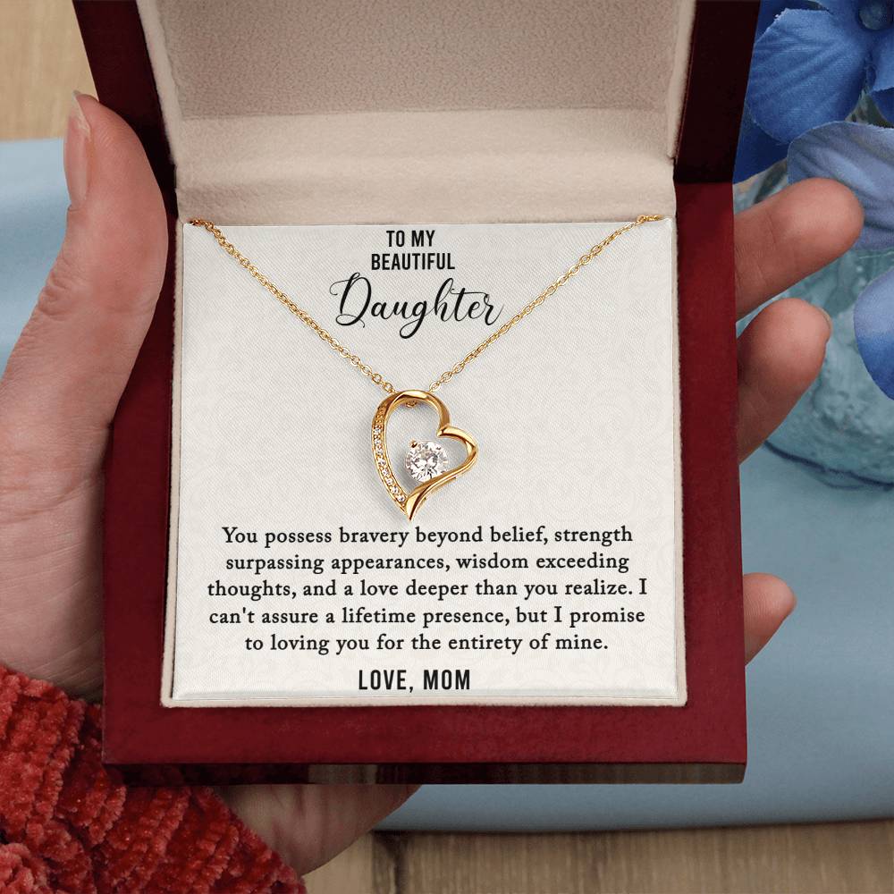 To My Beautiful Daughter - Loving You - Forever Love Necklace