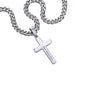 For My Husband Personalized Steel Cross Necklace on Cuban Chain w/ MC