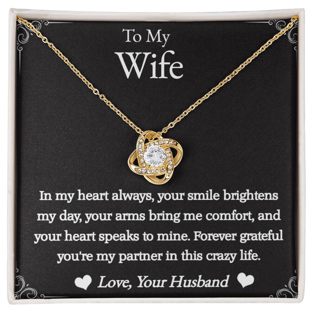 To My Wife - In My Heart - Love Knot Necklace