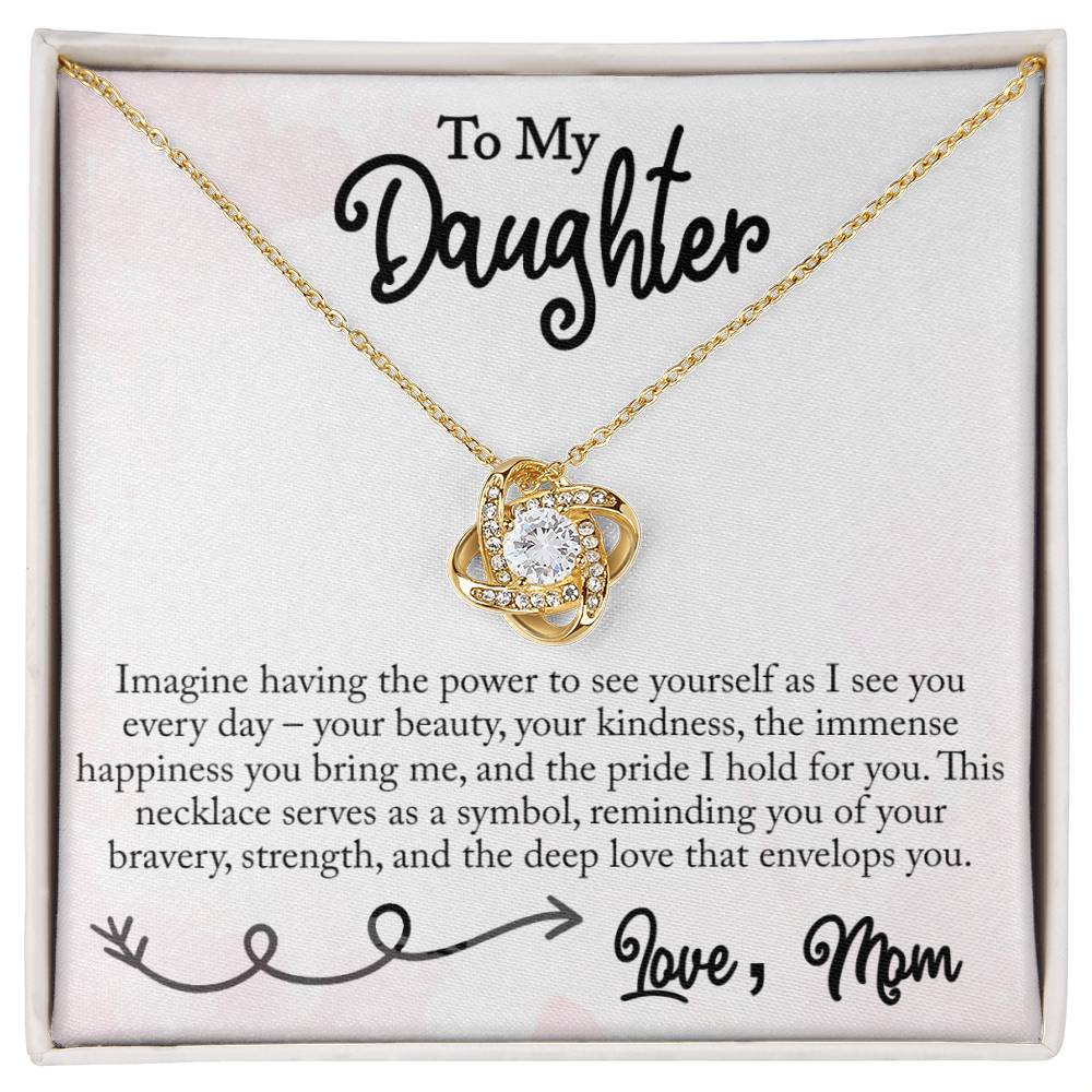 To My Daughter - Happiness You Bring Me - Love Knot Necklace