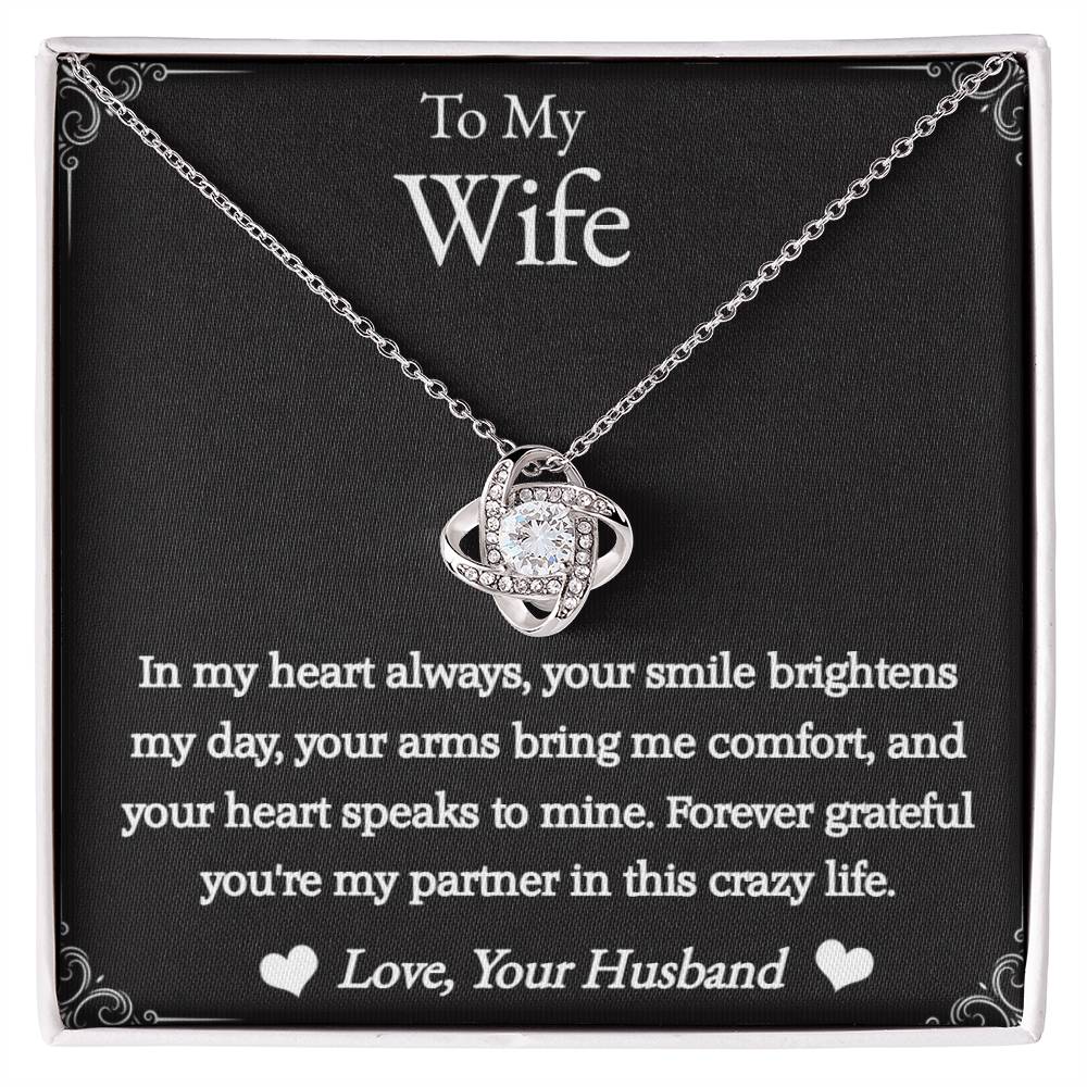 To My Wife - In My Heart - Love Knot Necklace
