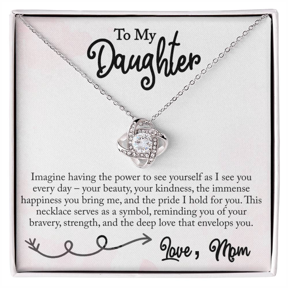 To My Daughter - Happiness You Bring Me - Love Knot Necklace