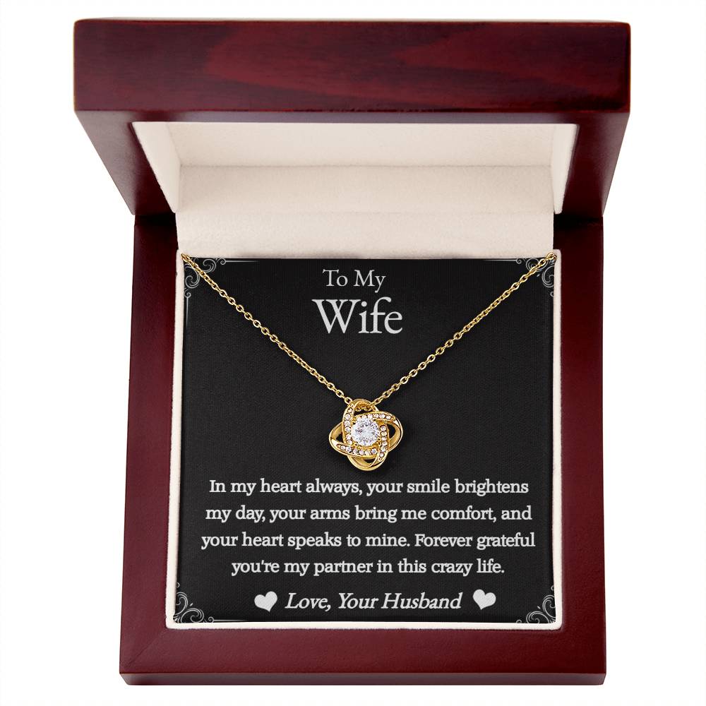 To My Wife - In My Heart - Love Knot Necklace