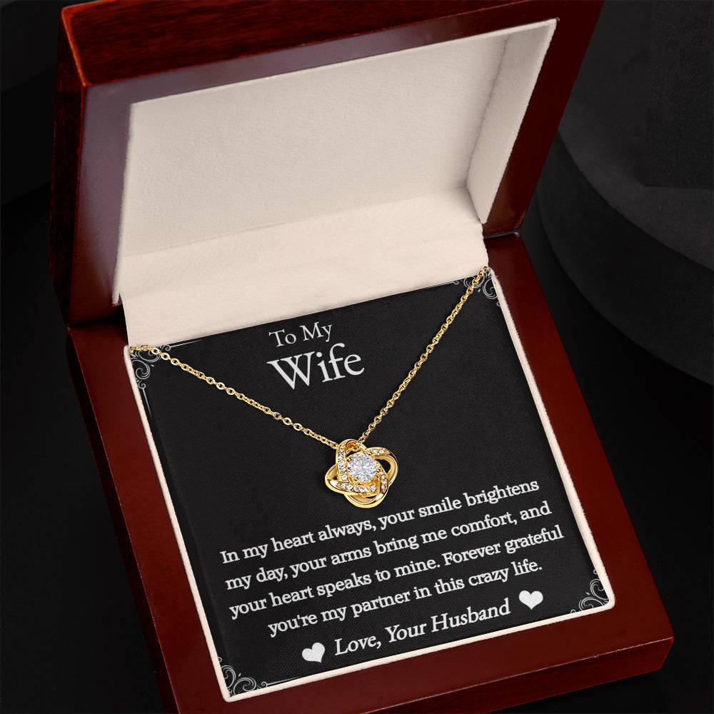To My Wife - In My Heart - Love Knot Necklace
