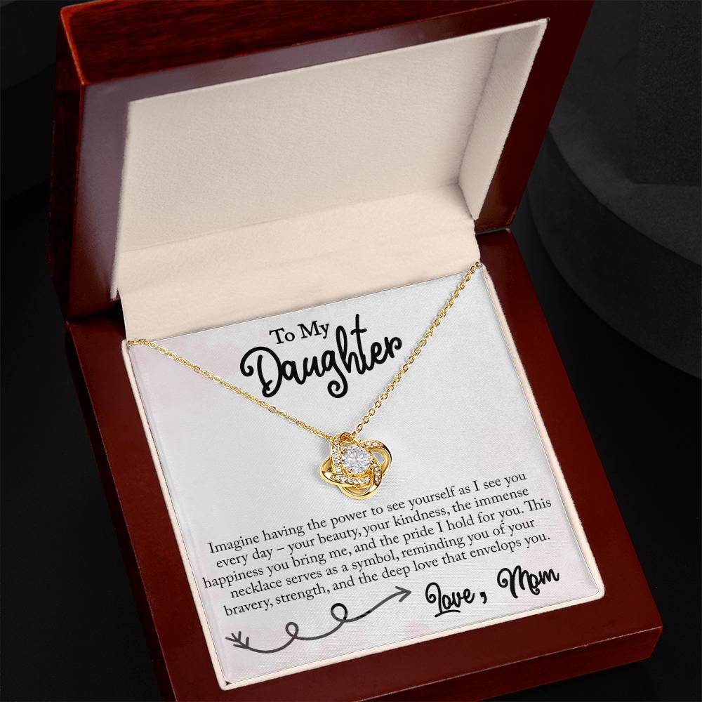 To My Daughter - Happiness You Bring Me - Love Knot Necklace