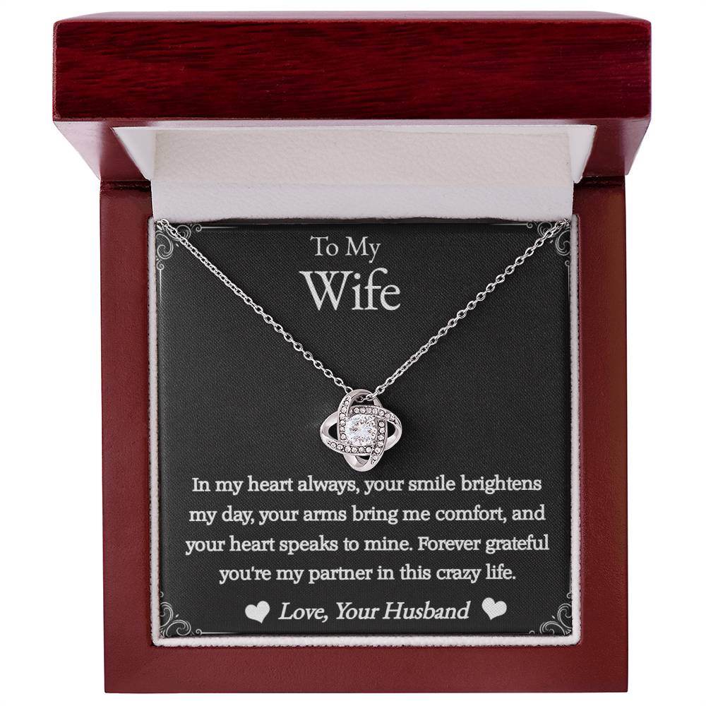 To My Wife - In My Heart - Love Knot Necklace