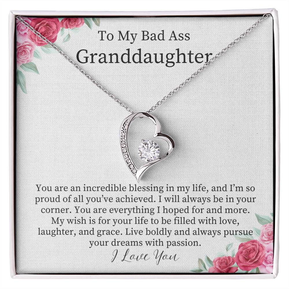 To My Bad Ass Granddaughter - Incredible Blessing - Forever Love Necklace