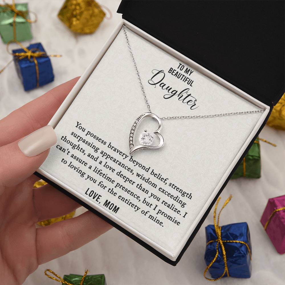 To My Beautiful Daughter - Loving You - Forever Love Necklace