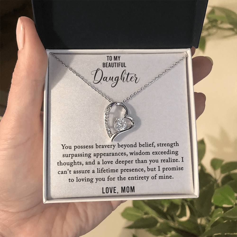 To My Beautiful Daughter - Loving You - Forever Love Necklace