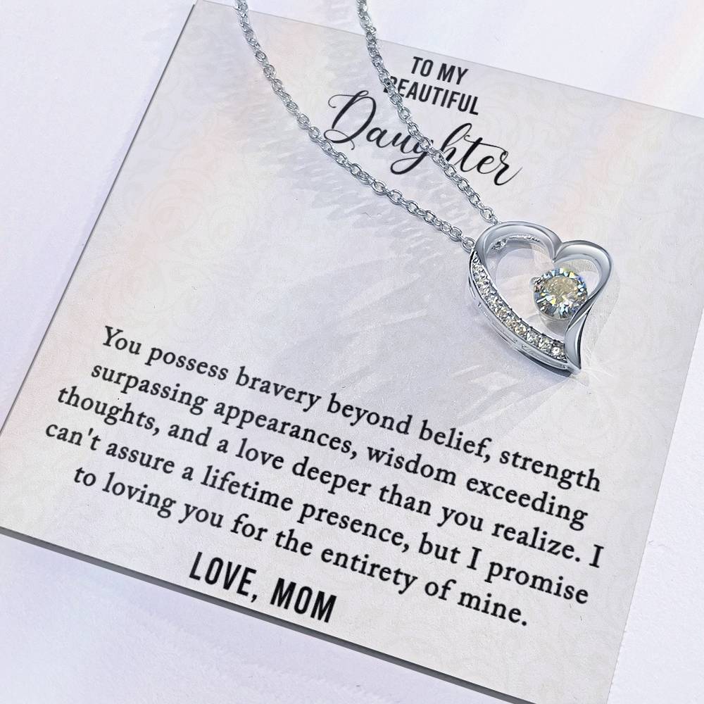 To My Beautiful Daughter - Loving You - Forever Love Necklace