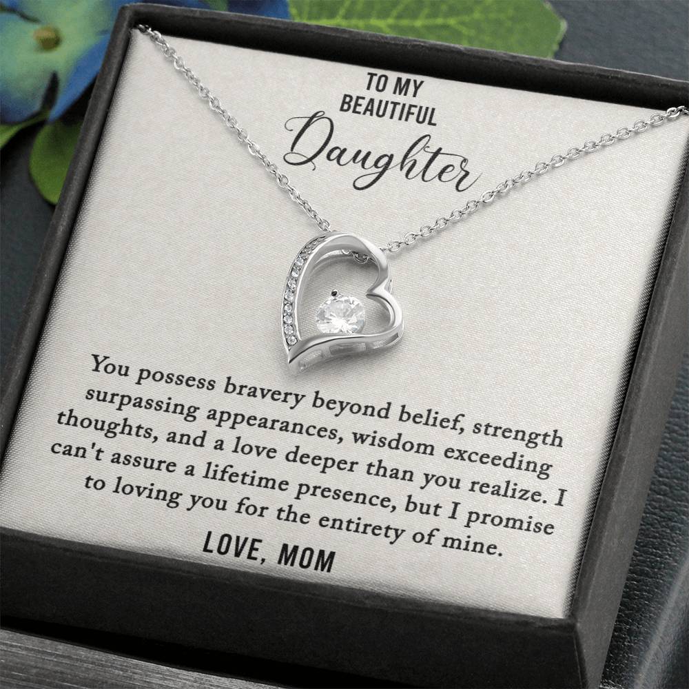 To My Beautiful Daughter - Loving You - Forever Love Necklace