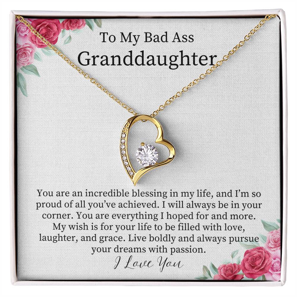 To My Bad Ass Granddaughter - Incredible Blessing - Forever Love Necklace