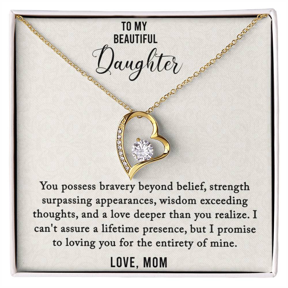 To My Beautiful Daughter - Loving You - Forever Love Necklace