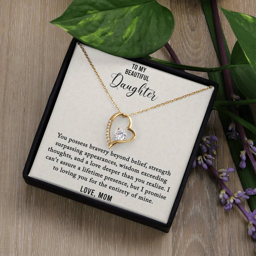 To My Beautiful Daughter - Loving You - Forever Love Necklace