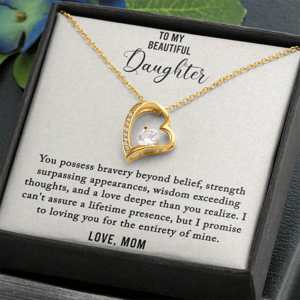 To My Beautiful Daughter - Loving You - Forever Love Necklace