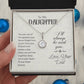 To My Daughter - I Love You - Pendant Necklace