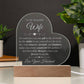 To My Beautiful Wife Engraved Acrylic Heart LED Base