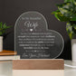 To My Beautiful Wife - My Love - Engraved Acrylic Heart LED Base