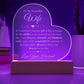 To My Beautiful Wife Engraved Acrylic Heart LED Base