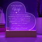 To My Beautiful Wife - My Love - Engraved Acrylic Heart LED Base